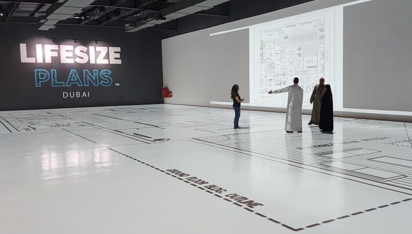 تُوفّر تقنية Lifesize Plans  تجربة التجول في مساحة بنفس حجم المساحة الفعلية للمشروع