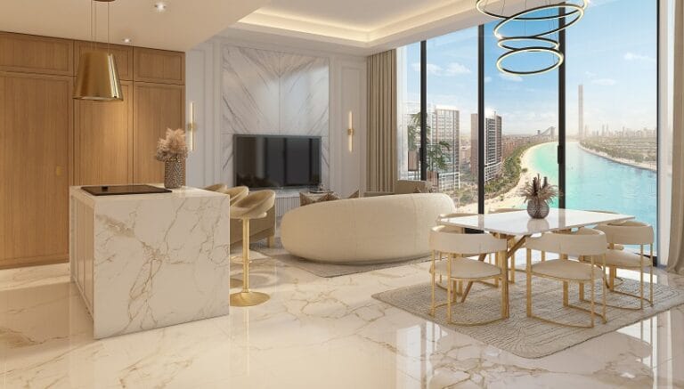 تصميم شقة في المرحلة الرابعة من مشروع عزيزي ريفيرا في دبي