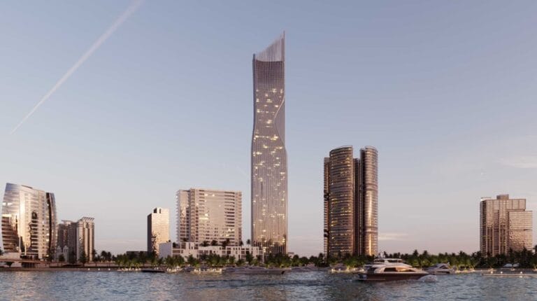 يضم مشروع برج تايجر سكاي في منطقة الخليج التجاري بدبي 122 طابقًا بارتفاع 532 متراً
