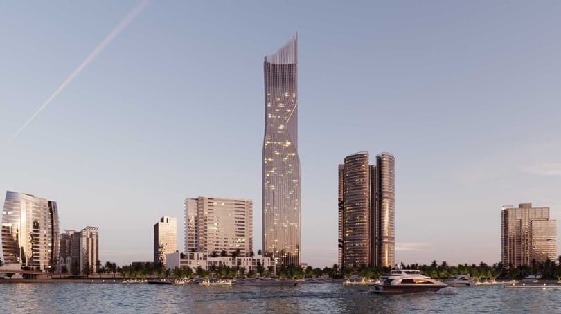 يضم مشروع برج تايجر سكاي في منطقة الخليج التجاري بدبي 122 طابقًا بارتفاع 532 متراً
