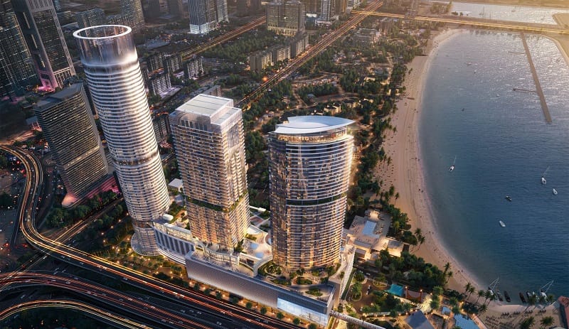 تصميم أبراج بالم بيتش تاورز في نخلة جميرا