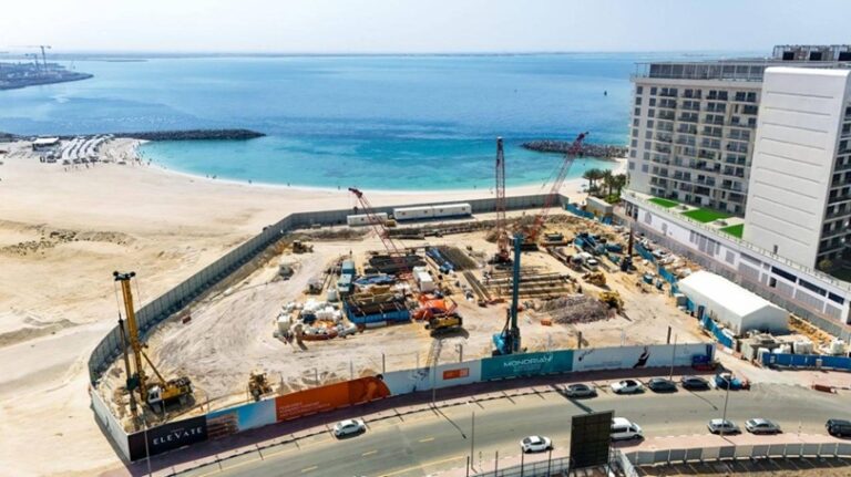 أعمال الركائز والأساسات في مشروع موندريان بيتش رزيدنسز – جزيرة المرجان