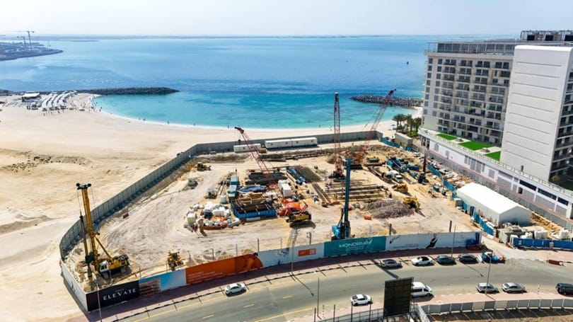 أعمال الركائز والأساسات في مشروع موندريان بيتش رزيدنسز – جزيرة المرجان
